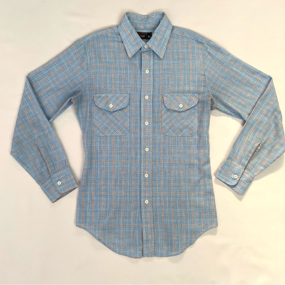 Vintage 60s 70s Men’s Towncraft JCPenney Tapered Work Wear Shirt Med 15 - 15 1/2